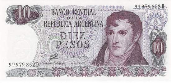 Argentinien p300 10 Pesos 1976